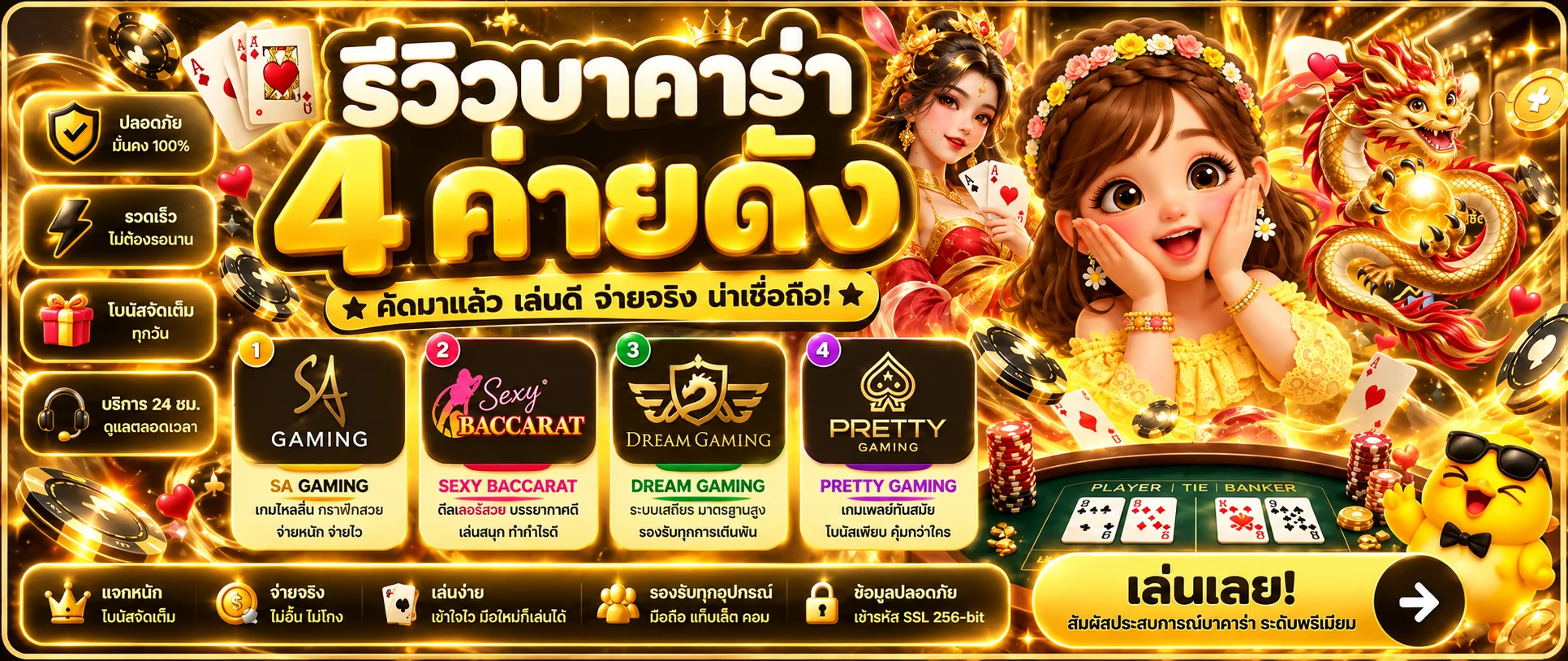 แบนเนอร์ Oilesport บาคาร่าและคาสิโนสด